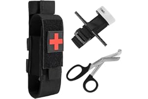 HIULLEN Garrot Tourniquet, Kit de Premiers Secours Tactique, Médicaux Kit d'urgence et Accessoires de Ciseaux Kit de Premiers Secours en Cas D'hémorragie pour Chasse et Randonnée