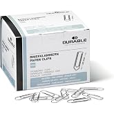 Durable Letter Clips, 32 mm, 1000 Pieces, Galvanised, 121125 | Clipboard for bundling loose documents, practical package for
