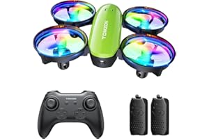 ‎TOMZON Mini Drohne für Kinder Anfänger, Tomzon RC Quadrocopter mit LED Lichter, Helikopter Flugzeug ferngesteuert, Lange Flugzeit, 360° Propellerschutz, Werfen Go/3D Flip/Rotation/Kreisen, Indoor Drone, Grün