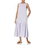 The Drop Ilana Maxi Abito Smanicato in Popeline con Bordo Amplio Dresses Donna