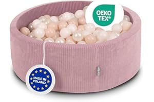 KiddyMoon Foam Ball Pit For Kids Round 90X30cm/300 Balls Baby Soft & Safe Toy