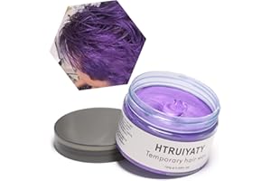 HTRUIYATY Cera Púrpura del color del pelo, modelado temporal de una sola vez Cera natural del teñido de pelo del color, crema temporal del peinado, cera que modela para la fiesta, Cosplay, partido (Púrpura)