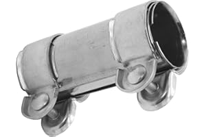 Kingsea Acciaio Manicotto Scarico,ø 60mm×125mm Raccordo Scarico,Universale Morsetto Scarico,Doppio Morsetto Di Morsetto