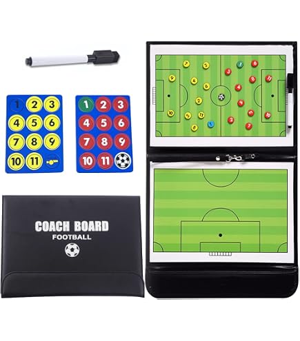 EASYCLING Tableau Tactique Football Magique Auto-Adhésif 60x80cm - 25 Feuilles + Marqueurs Inclus