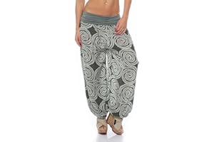 MALITO MORE THAN FASHION Malito Donna Pantaloni Disegno Spirale Aladin Harem Pantaloni Pump Baggy Yoga 1718