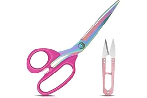 Vutyvve Left-Handed Fabric Scissors for Cutting Fabric, Garments, Textiles, 23cm Tailor's Scissors, Thread Cutter, Set of 2