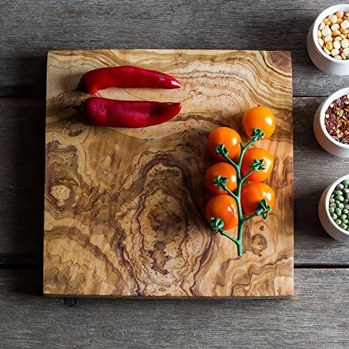 Geometric Square Shaped Olive Wood Chopping/Cheese Board - Premium Italian Olive Wood
