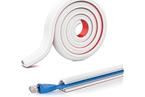 YITULOU 3 Metros Canaletas para Cables Adhesivas, Flexible Canaleta Cables pared Canal de Cable Calha para Cabos (Blanco-15mm×10mm)