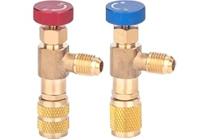 GoolRC R12 R410 Refrigerant Charging Valve, Air Conditioning Refrigerant Liquid Safety Valve Copper Flow Control Valves Copper and Fluorine Safety Valve
