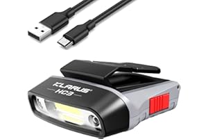 klarus HC3 Head Torch Rechargeable, 100 Lumens Clip on Cap Visor Light,LED Headlight with Motion Sensor Control,Red Warning Light Function, Headlight Flashlight for Fishing Running Camping Hiking