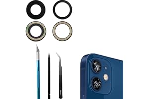 Dakexiong Rückkamera-Glaslinse Ersatz für iPhone 12/iPhone 12 Mini, Kompatibel mit iPhone 12/iPhone 12 Mini Back Rück Kamera Glas Linse Ersatz, mit Reparaturwerkzeug Kit