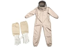 LELING Combinaison D'apiculteur, Costume D'apiculture Professionnelle avec Gants & Protection, Combinaison Apicole pour Tout Le Corps, Anti Guêpes Équipement pour Apiculteurs