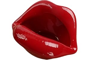 CUSROS Mignon Dessin Animé Lèvres Forme Cendrier en Céramique à La Mode Bouche Maison Mini Petit Ami Cadeau pour Voiture Intérieure Bureau à Domicile Vin Rouge