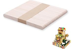 IKadiya 50 Pezzi Bastoncini Legno Ghiaccioli, Bastoncini Gelato in Legno Naturale, Bastoncini per Gelato Popsicle, Stecchi Ghiaccioli per Lavoretti DIY