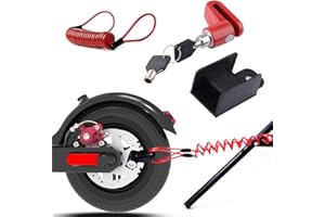 ZONSUSE Disc Brake Lock Anti-Theft Steel Wire Lock Disc Brake Wheel Lock Set for Xiaomi M365/PRO Electric Scooter Accessory Wheels Locker with Reminder Rope