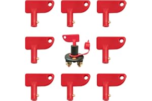 iTGOOS 8 Pcs Battery Isolator Switch Automotive Car Battery Cut Off Switch 12V / 24V Emergency Power Kill Disconnector Cut Off Switch Battery Disconnect Switch Key for Car Boat Modified Yacht
