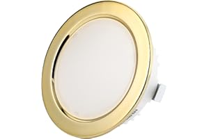 Sweet LED Luce da Incasso Piatto 12V IP44 3,5W 3000K, Spot da Incasso Rotondo Ultra Sottile, Mini Luce per Ambienti Umidi, Faretto da Incasso per Mobili, Spot Incasso per Bagno, Caldo Bianco Oro
