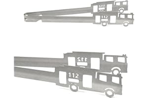 GRILL-ZANGEN.DE Grillzange Motiv Feuerwehr 112, spülmaschinengeeignet, Geschenkidee, Männergeschenk, Feuerwehrauto, Löschwagen, Feuerwehrgeschenk