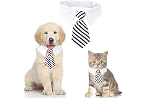 HRP Haustier Krawatte Hundekrawatte Einstellbare Kostüm Hundehalsband für Kleine Hunde und Katzen Hündchen Pflege Krawatten Party Zubehör Weihnachtskostüm (L, Streifen-Schwarz)