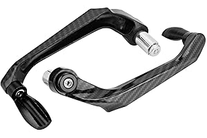 Tiiyee Protecteur Guidon Moto Universel 7/8", Garde Main en Aluminium et Fibre Carbone 22mm Protection Leviers pour Scooter VTT Moto Électrique Accessoire Moto Noir