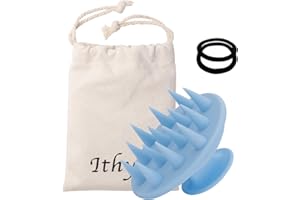 Ithyes cepillo masajeador cuero cabelludo,masajeador cabeza, scalp massager,cepillo cuero cabelludo, cepillo exfoliante capilar, masajeador capilar,scalp brush,Cepillo de masaje de silicona pura，Azul