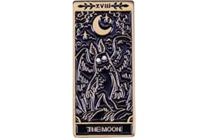 CHICHENGNIAN La falena lunare dei tarocchi spilla smaltata spilla badge cartoon spilla pin mothman la luna tarocchi spilla smalto spilla strega gotica per vestiti, Metallo