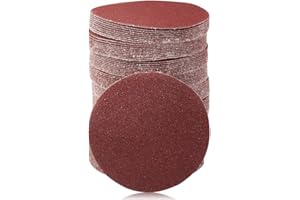 SPEEDWOX 100pcs Sanding Discs 3 inch Sandpaper 80 Grit Hook and Loop Sanding Discs for Drill Grinder Rotary Tools No Hole