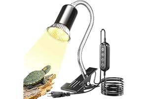 Hojalis Lampada Tartarughe d'Acqua, E27 Lampada Riscaldante Per Tartarughe,LampadaRettili Riscaldante con Clip Rotanti a 360°, per Serpente, Lucertola, Cacatua, Anfibia ecc, Senzalampadina