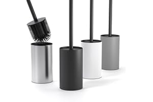 SAVEGA - Silikonowa szczotka do wc ze stali nierdzewnej – higieniczna, designerska z ochroną przed pryskaniem – nowoczesny uchwyt