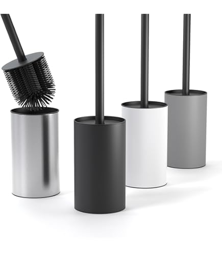 DITI Stainless Steel Toilet Brush Matte Black - Square Silicone Toilet Brush With Holder & Splash Guard - Antibacterial & Rustproof Toilet Brush With Replacement Brush - Toilet Brush For Bathroom - View #11