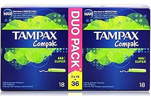 Tampax Compak Tampons, mit Applikator aus Kunststoff, 36 Stück
