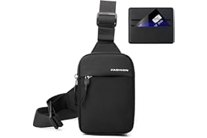 DGUSO Zaino Monospalla Uomo Piccolo Sling Bag Uomo Piccolo Borsello Uomo Tracolla Piccolo Sport Impermeabile Borsa Tracolla Uomo Piccola Per Viaggi Escursionismo Ciclismo (Nero) Con Porta Carte Di Credito