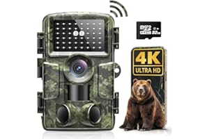 YEEFON Wildkamera WLAN, 4K 60MP HD Wildtierkamera mit Handyübertragung APP, IP66 Wasserdicht Nachtsichtkamera Jagdkamera mit Bewegungsmelder für Wildtier Überwachung mit 32G Speicherkarte