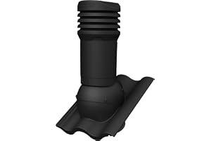 Parotec Takventilkamin - Ventilation Skorsten - Tak Skorsten - Takventil - DN125 för Benders Palema S takpannor - Takventilation (RAL 9005