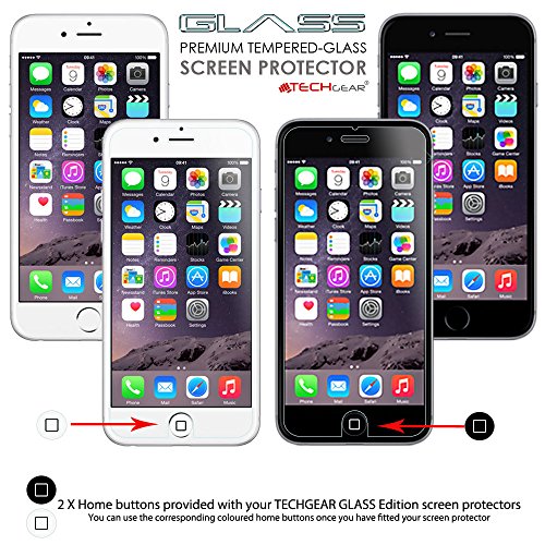 TECHGEARÂ® Apple iPhone 6s Plus, iPhone 6 Plus (5.5 Inch) GLASS Edition Genuine Tempered Glass Screen Protector Guard Cover [100% 3D Touch Compatible]
