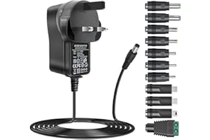 SZZKTECH 5V 2A AC Adapter Power Supply DC5V wall charger with 11 interchangeable DC plug tips AC to DC5Volt 2A 1.5A 1A 800mA 600mA 500mA 400mA 200mA 100mA Power Adapter 5v power cord ac dc adapter