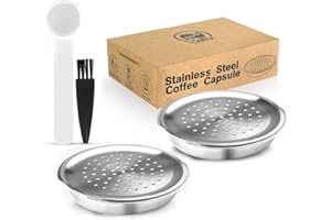i Cafilas Kapsułki do kawy wielokrotnego napełniania ze stali nierdzewnej, kompatybilne z Philips Senseo, kapsułki wielokrotnego użytku do ekspresów Philips Senseo (2 kapsułki z kawą)