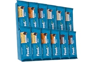 FEED. SMARTFOOD Feed. | Pack 6 jours | 12 substituts de repas minceur riche en protéines | 4 recettes | Avec konjac, sans gluten, vegan | 12 barres protéinées de 70g