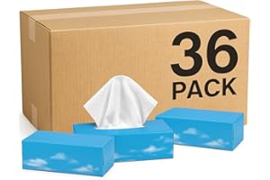 OfficeHarbour 36 x Boxes of 100 Soft White Facial Tissues (3,600 Total) | 2 Ply with Hygienic Plastic Film | Easy-Dispense Lift Design | for Home, Office, Hotel, School & Care Use