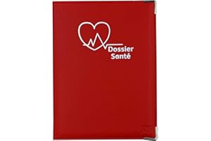 DDIS Porte Ordonnance Rouge étui Carte Vitale mutuelle examens médicaux Dossier santé