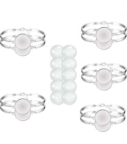 arricraft 60 Pezzo di Pad Piatto Bails, 6 Stili Ciondoli in Argento