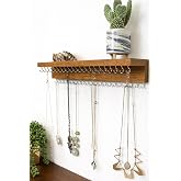 50cm 42kanca Kolye Asma Aparatı Kolye Askısı Metal Takı Standı Ahşap Duvar Askılık & Anahtarlık