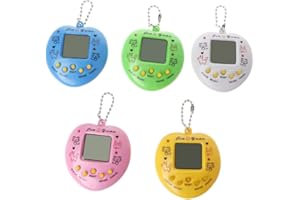 BIlinli Macchina da Gioco Elettronica Portatile LCD Virtual Digital Pet con Portachiavi a Forma di Cuore