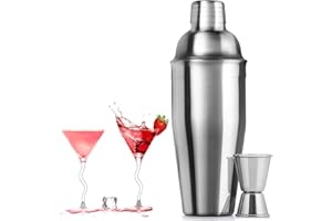 PUBIAO 26 onces 750 ml, Shakers à cocktail Ensembles à cocktail en acier inoxydable Passoire de barman intégrée avec tasses à mesurer 15/30 ml Accessoires de bar à boissons