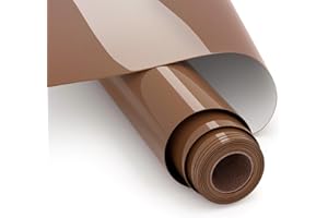 UIOK Vinilo Textil Termoadhesivo,Marrón HTV Película de Vinilo Textil 30 x 365 cm Rollo de Vinilo Transferencia de Calor Vinilo, Termoadhesivo Textil para Cricut y Silhouette Cameo (Marrón)