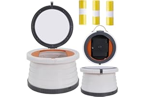 NAUXIU Toilette Pieghevole per Bambini,Vasino Da Viaggio,Sedia da Toilette Pieghevole,Sedile Vasino Portatile,Vasino da Viaggio Indoor Outdoor con sacchetto per la pulizia da 75 pezzi