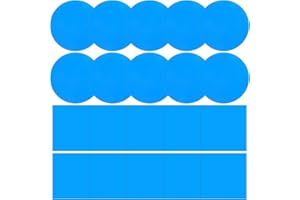 TENARE 20 Parches de Reparación Autoadhesivos PVC, Parche de Vinilo de Revestimiento de Piscina Cauchos de Vinilo de Reparar Barco para Bote Inflable Kayak Balsa, Azul, Cuadrado y Redondo