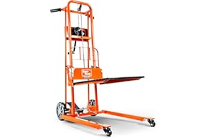 SuperHandy Material Hebewinde Stapler, Palettenwagen, Hubtisch, Gabelheber, 150 kg, 100cm maximale Hubkraft mit 20cm Rädern, Lenkrollen [zum Patent angemeldet]