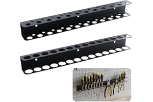 QINGZY Pack of 2 Wall Tool Holders, 40 cm Tool Wall Mount, Screwdriver Holder, Pliers Holder A+B with Screws and Expansion Tube, Pliers Wall Shelf for Workshop, Garage, Perforated Wall, Workbench