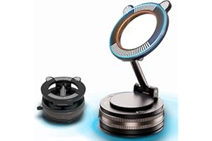 GemCoo Porta Cellulare Auto Magnetico per MagSafe Supporto Telefono Auto con Ventosa a Vuoto 360° Rotazione Pieghevole Porta Cellulare Magnetico Compatibili con iPhone 16 pro 15 14 13 12 11